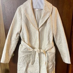 Cream Jacquard Winter Coat